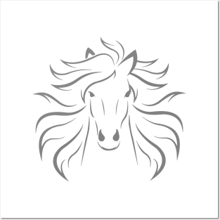 Horse Face Silhouette Posters and Art
